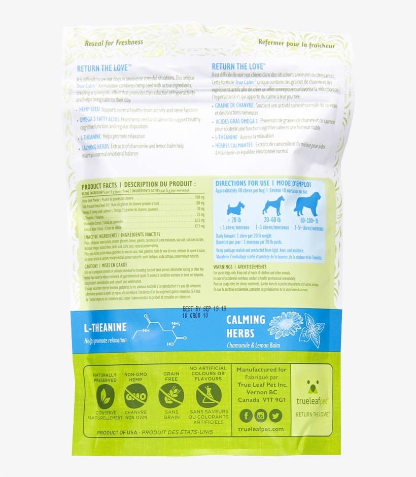 True Hemp™ Chews • Calming - True Hemp Calming Sticks Label, transparent png
