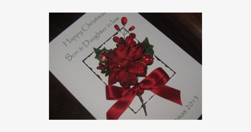 Handmade Poinsettia Christmas Card1 - Christmas Card, transparent png