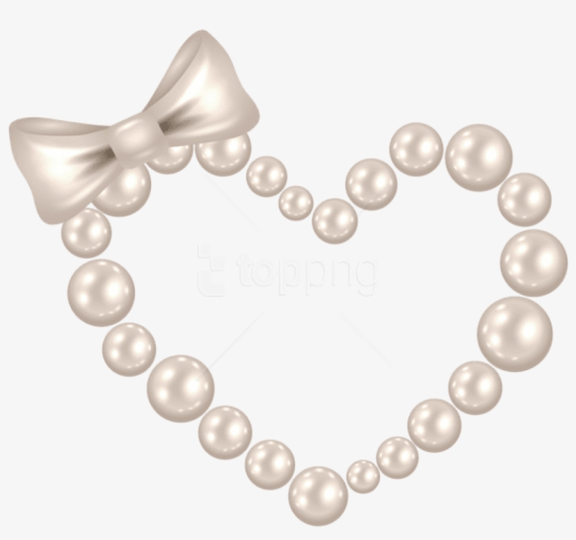 Free Png Pearl Heart With Bow Transparent Png - Pearl Heart, transparent png