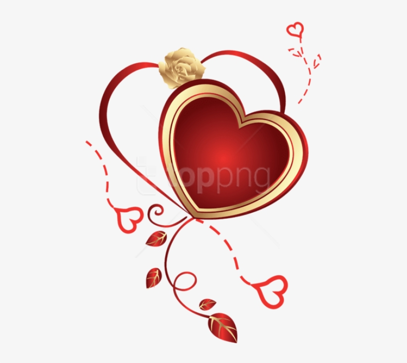 Free Png Heart With Rose Png - Png Heart, transparent png