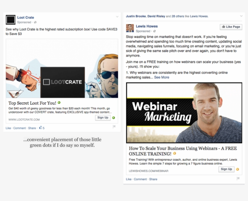 Here Are Two Examples From My Newsfeed While Writing - Business Coach Facebook Ads, transparent png