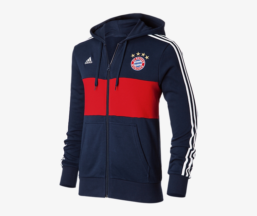 Bayern Munich 17/18 Zip-hoodie Blue Away Jacket - Hoodie, transparent png