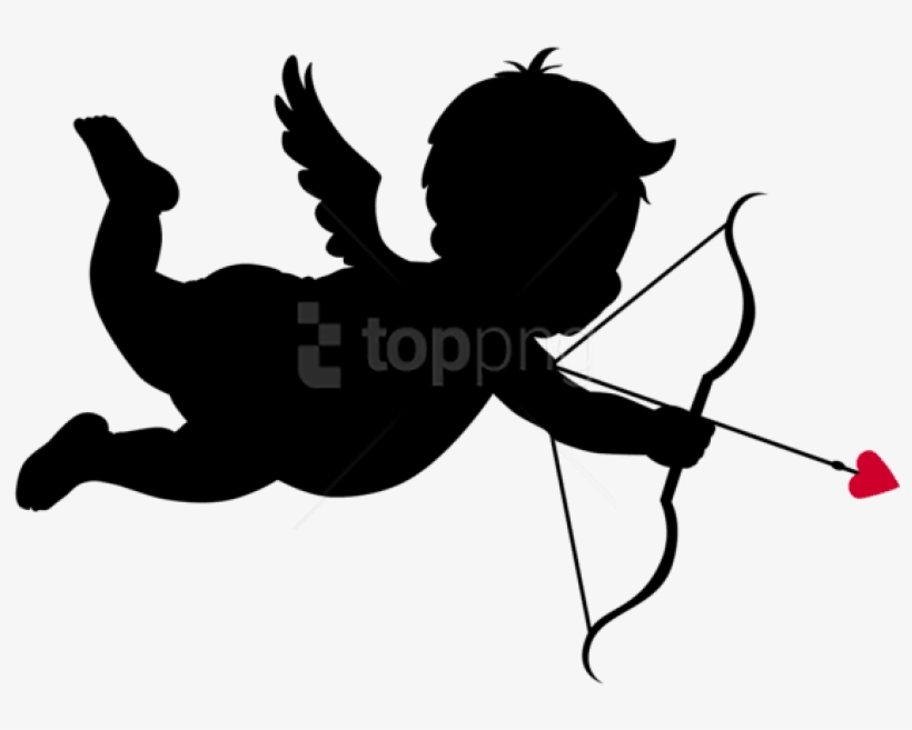 Free Png Download Cupid Silhouettespicture Png Images - Valentines Cupid Clip Art, transparent png