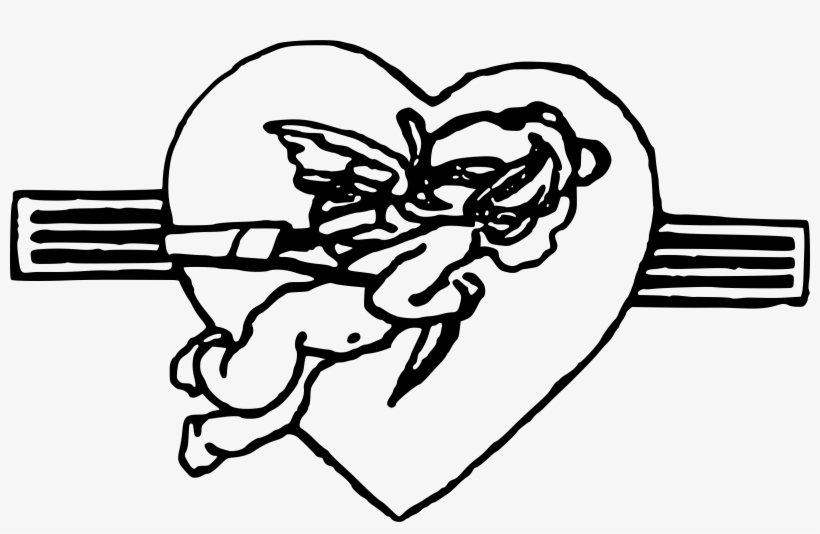 Clip Library Library Cupid Svg Black And White - Line Art, transparent png