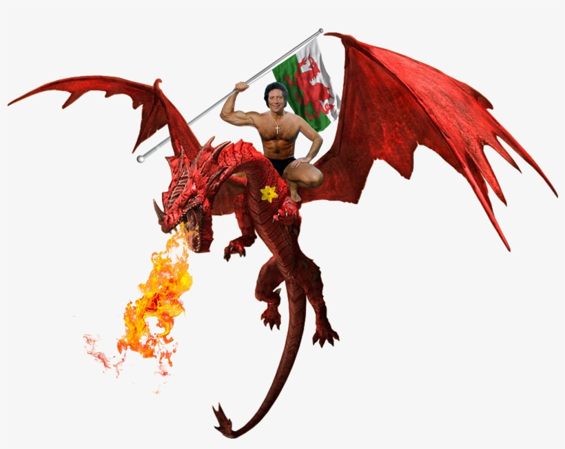 Tom Jones, Waving A Welsh Flag, On A Dragon Which Is - Dragon Images Png, transparent png
