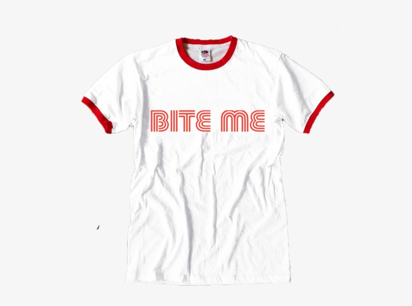 Paccbet T Shirt Bite Me Red Ringer T Shirt - Active Shirt, transparent png