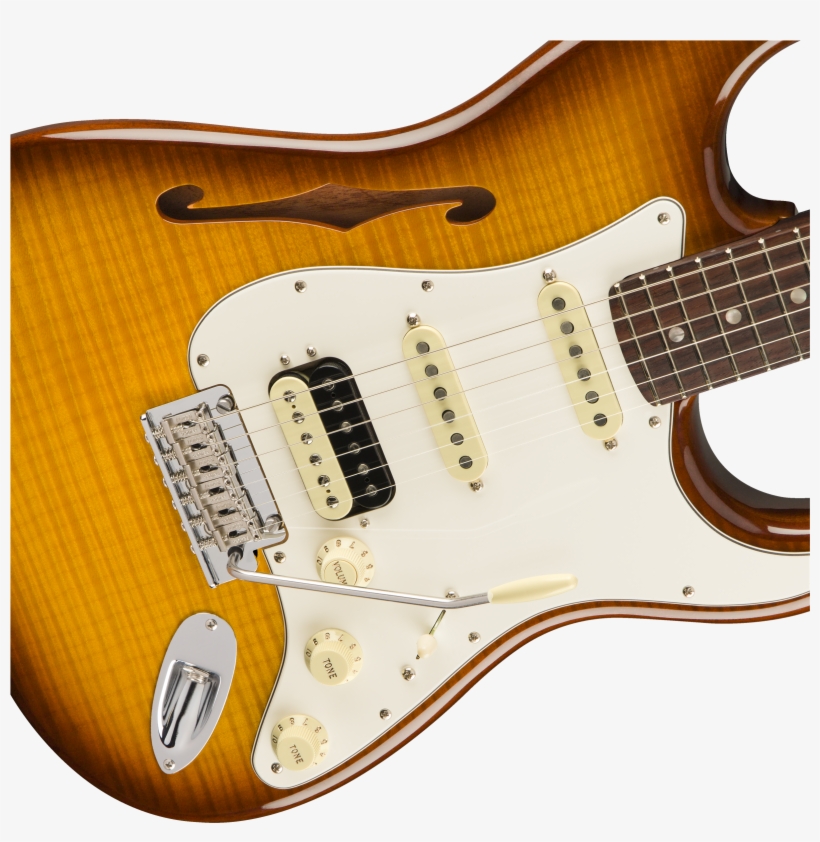 Fender Rarities Flame Maple Top Stratocaster Thinline - Electric Guitar, transparent png