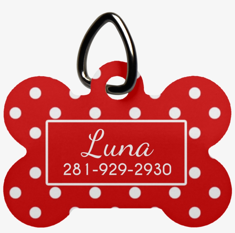 Red Polkadot Luv Tag - Pet Tag, transparent png