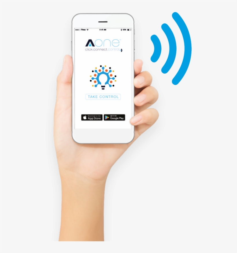 Image Of A Hand Holding A Phone With The Aone App - Iphone, transparent png