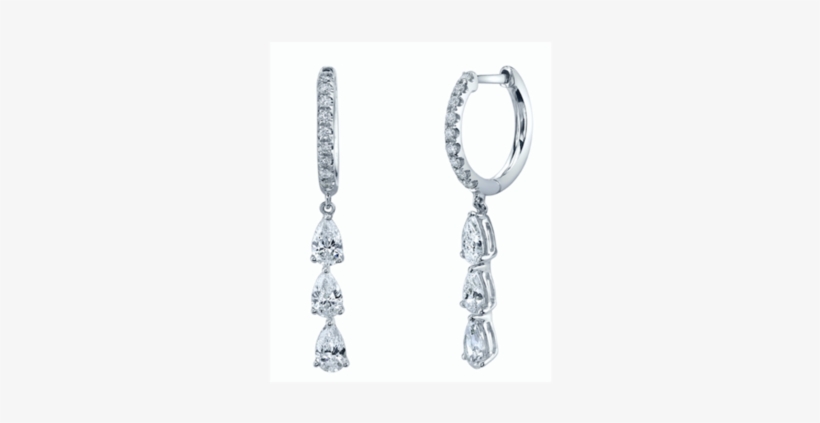 Earrings Huggiesed Three Diamonds Anita Ko Women's - Body Jewelry, transparent png