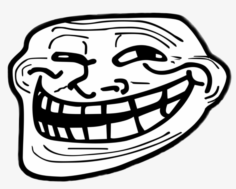 Troll Sticker - Black And White Memes, transparent png
