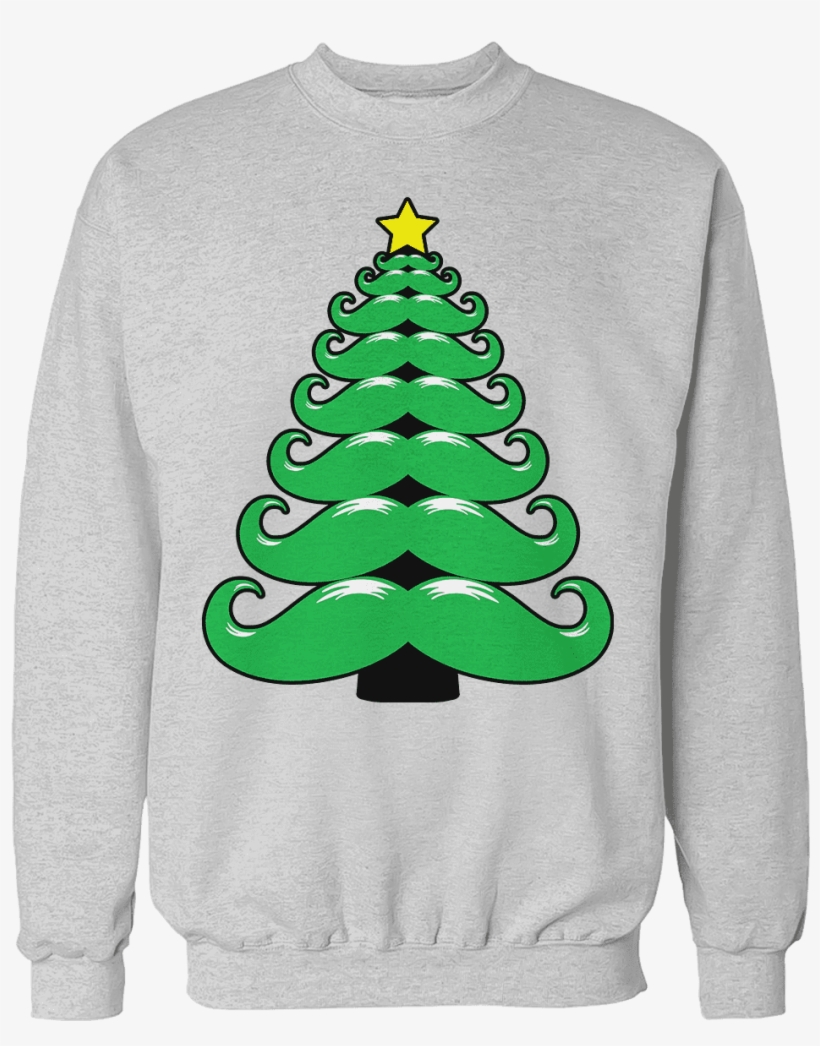 Mustache Christmas Tree - Die Hard Christmas Sweater, transparent png