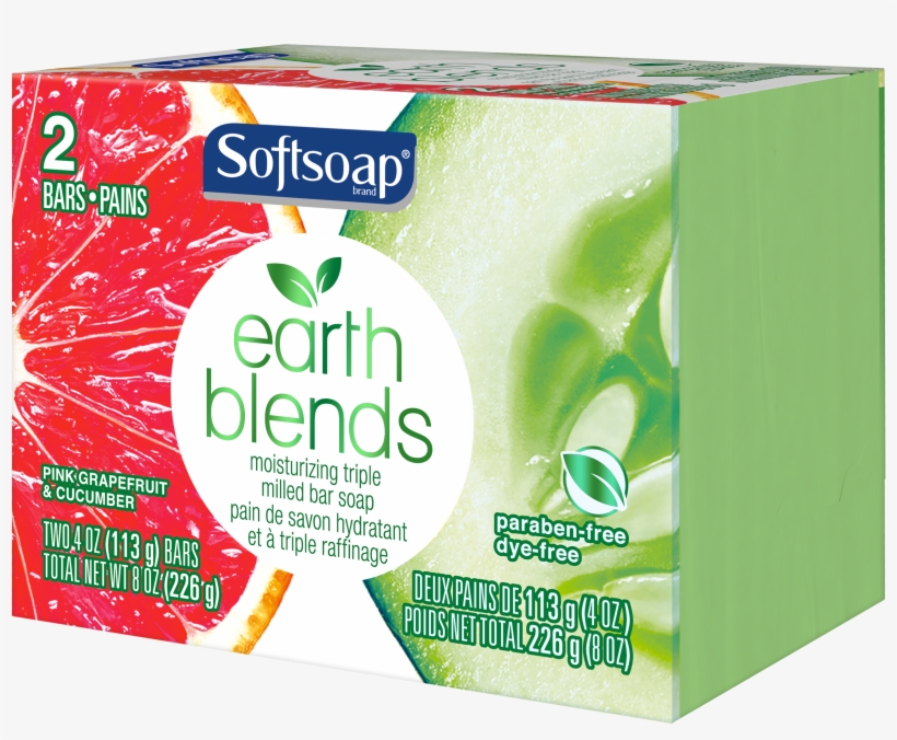 Softsoap Earth Blends Bar Soap, Pink Grapefruit & Cucumber, - Softsoap, transparent png