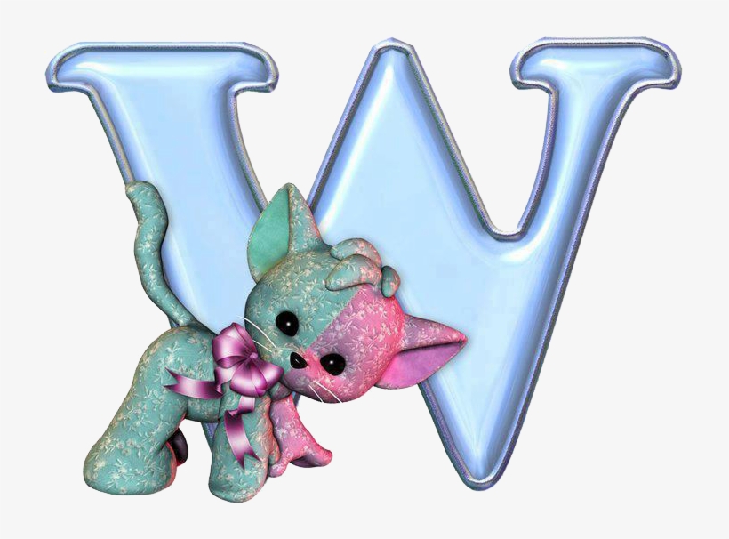Alfabeto Azul Con Gatos Png - Amor Con La Letra W, transparent png