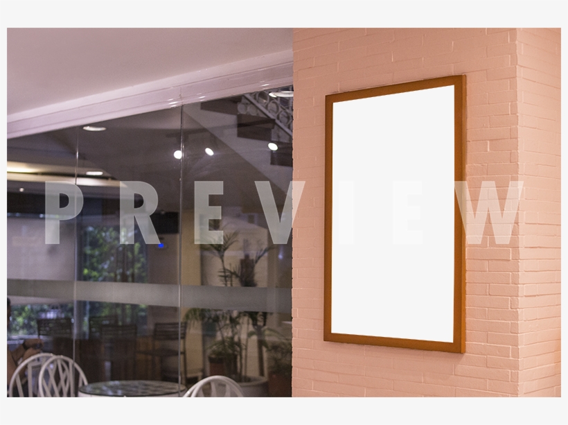 Print Image Mockup Of An A3 Wooden Frame Hanging O - Interior Design, transparent png