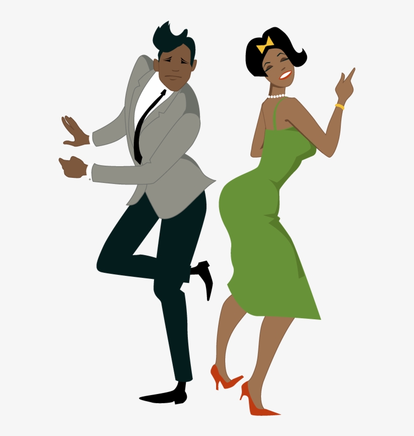 She Could Cut A Rug, Now - Black Couple Dancing Vector, transparent png