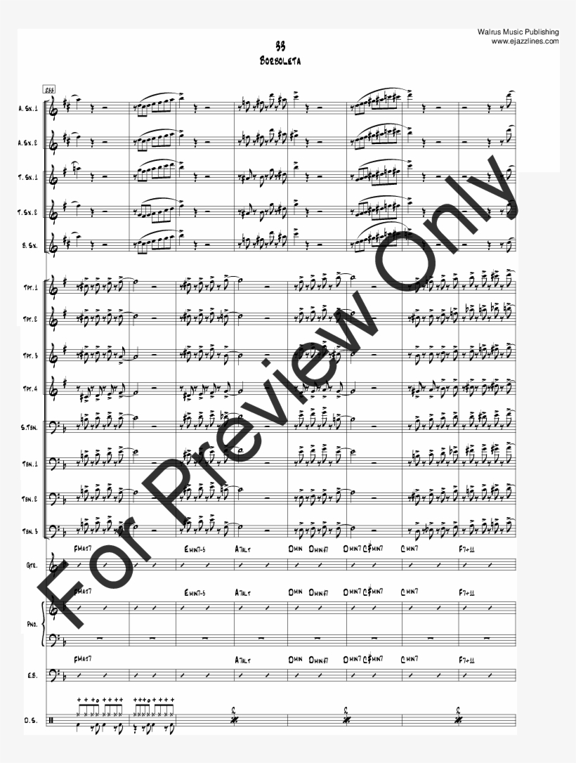 Borboleta Thumbnail - Band Baywood March Sheet Music For Flute, transparent png
