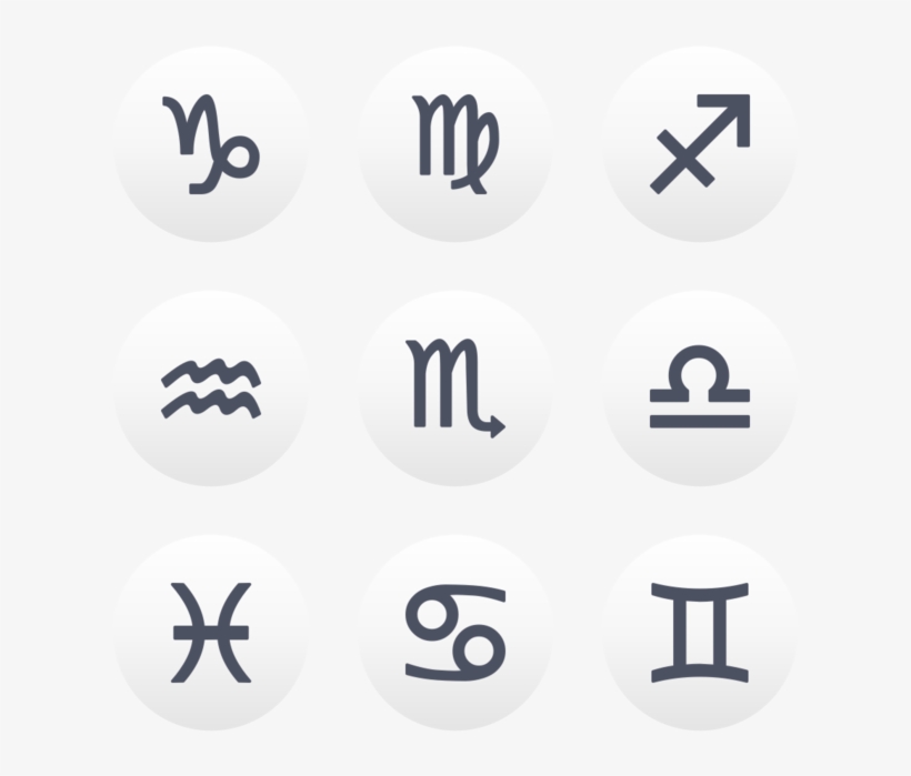Astrology Icon In Style Flat Circle Blue Gray On White - Signs Of The Zodiac, transparent png