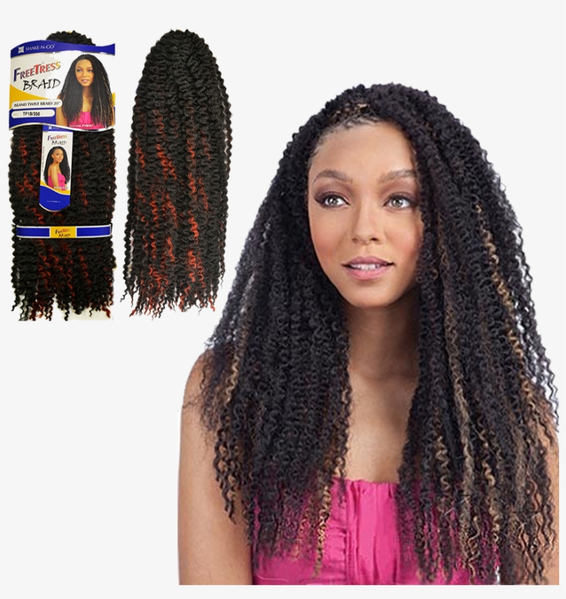Freetress Braid Island Twist Braid 20″ - Model Model Caribbean Twist Crochet Hair, transparent png