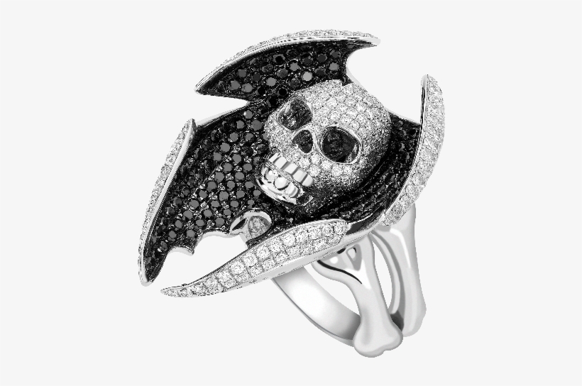 03ct Round White & Black Diamond Skull Ring Set In - Pre-engagement Ring, transparent png