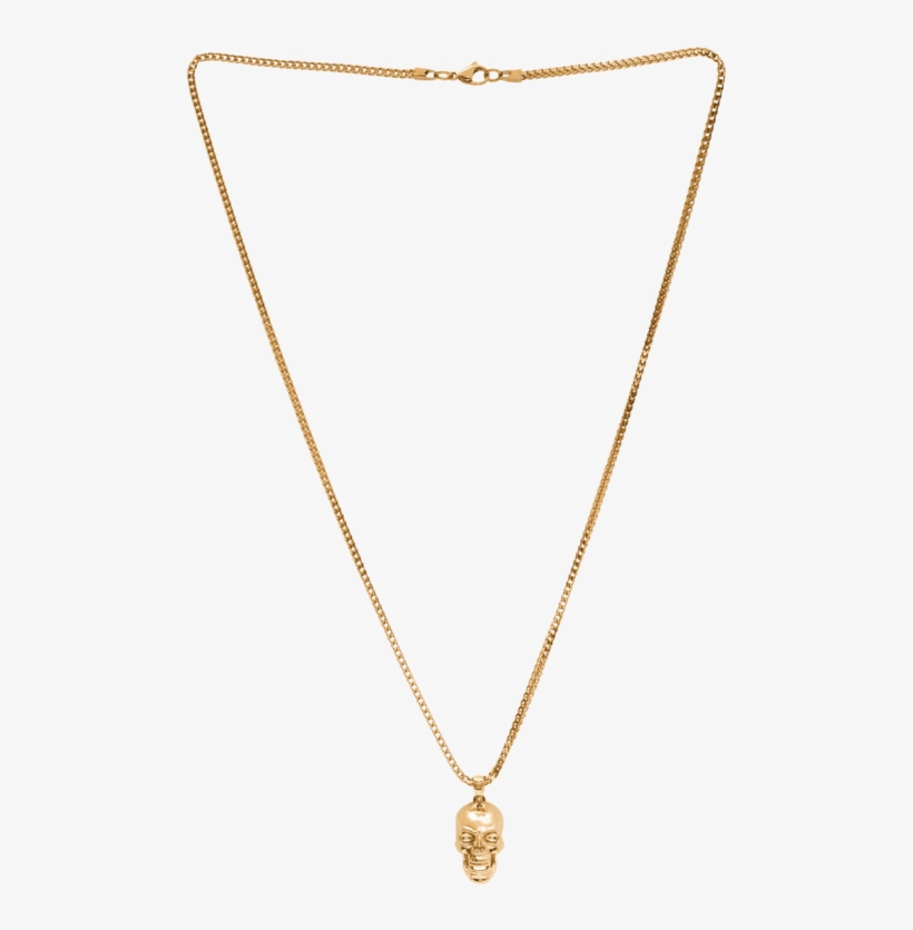 Skull Necklace - Gold - Marcozo - Necklace, transparent png