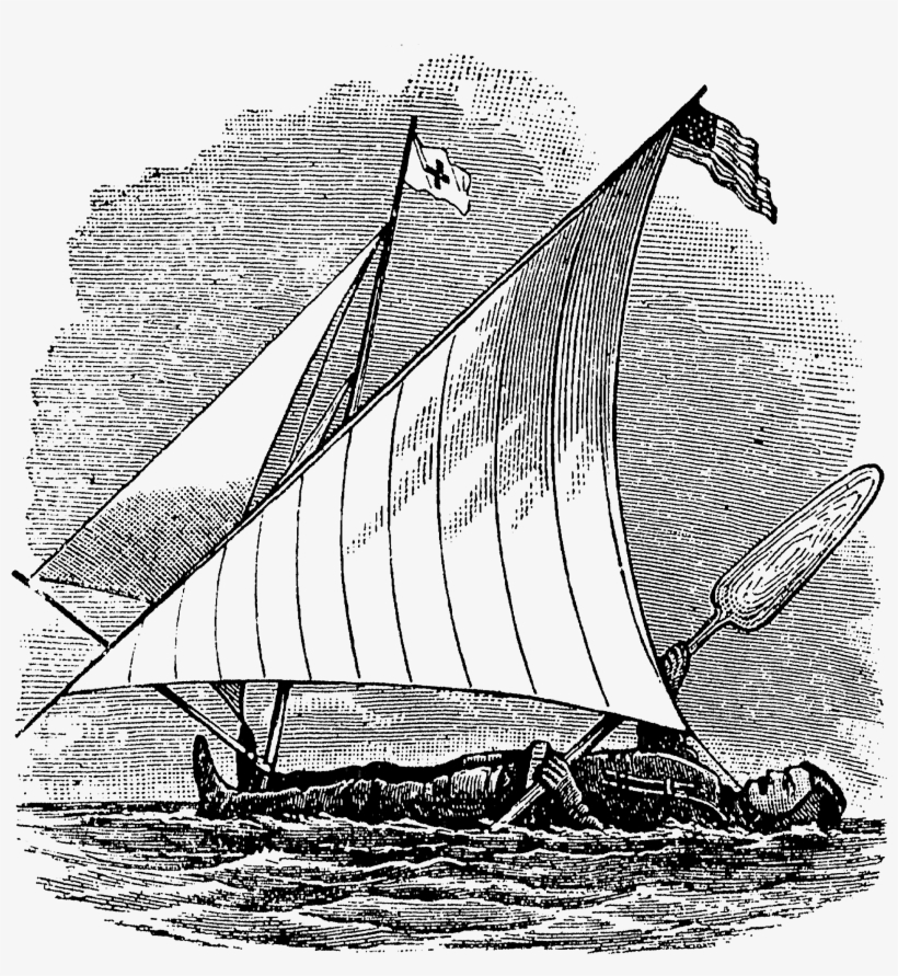 Victorian Inventions Manboat Free Vintage Clip Art - Sail, transparent png
