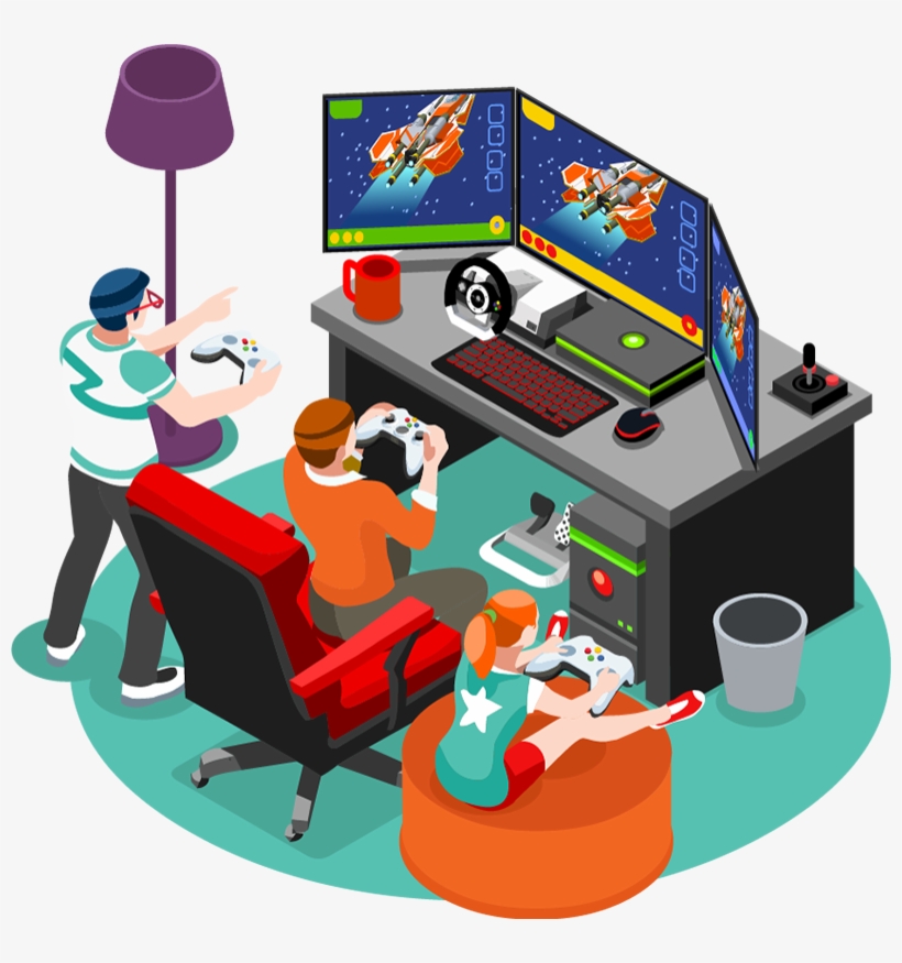 Brazilian, Mexican, Turkish And Argentine Gamers - 비디오 게임 일러스트, transparent png