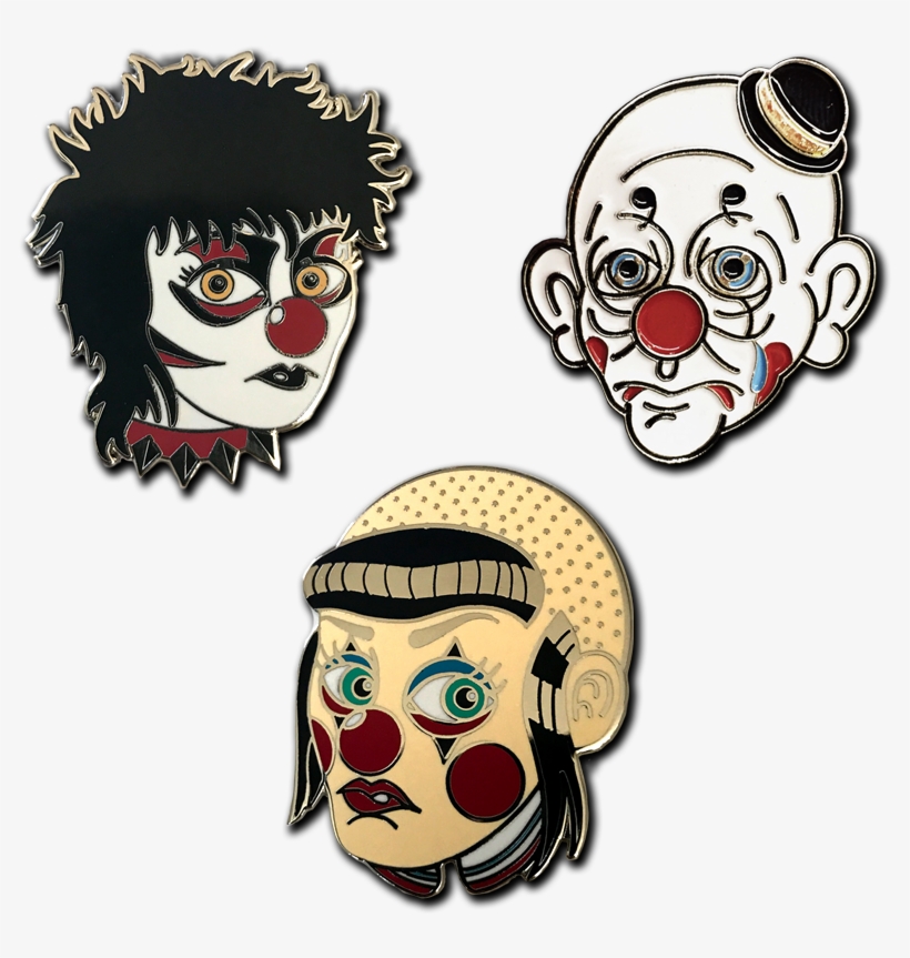 Clowns Enamel Pin Set - Cartoon, transparent png