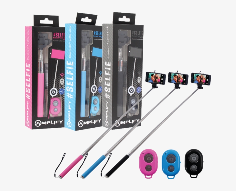 Amplify Bluetooth Mini Selfie Stick - Case, transparent png