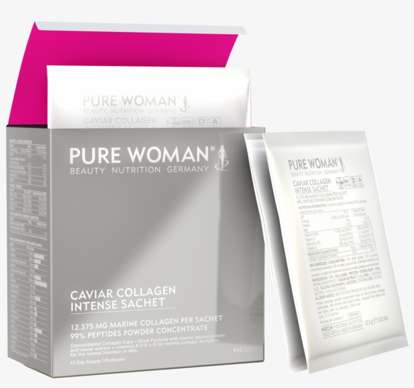 Pure Woman® Caviar Collagen Intense Sachet À 12 X 12,5g - Sachet Collagen, transparent png