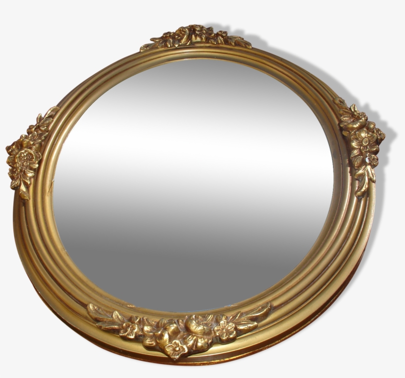 Gold Oval Mirror 30 X 44 Cm To Scenery Bloomed Around - Circle, transparent png