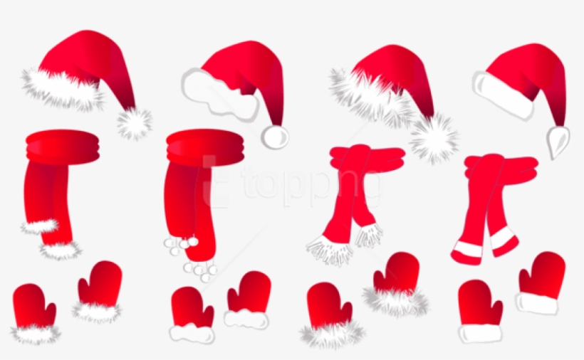 Free Png Transparent Christmas Santa Hat And Scarfs - Santa Claus, transparent png