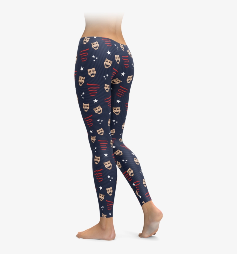 Comedy & Tragedy Mask Leggings - Leggings, transparent png