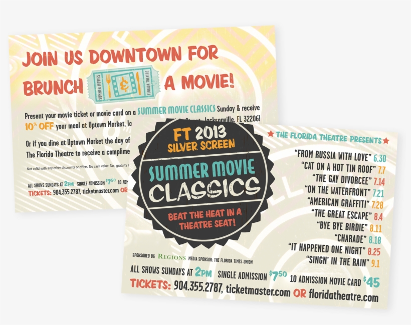 Kismet By Design Florida Theatre Summer Movies - Flyer, transparent png