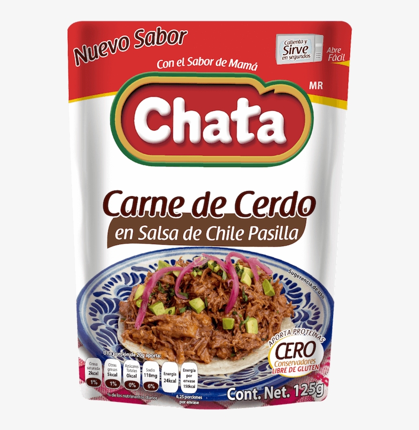 Chata Carne De Cerdo En Salsa De Chile Pasilla 125g - Frijoles Refritos Chata, transparent png