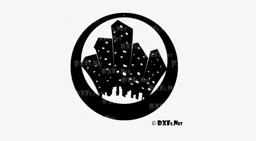 Dxf157 Retro Modern City Silhouette Dxf Design - Autocad Dxf, transparent png