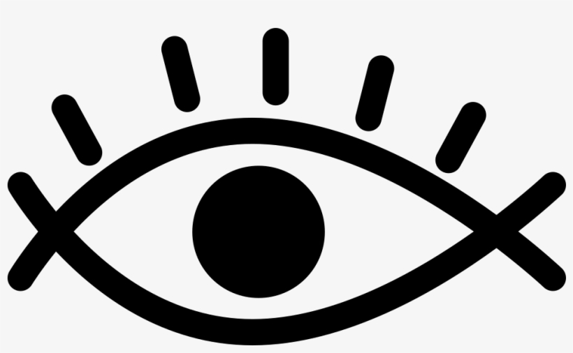 Eye Outline Variant With Lashes And Enlarged Pupil - Ojo Icono Contorno, transparent png