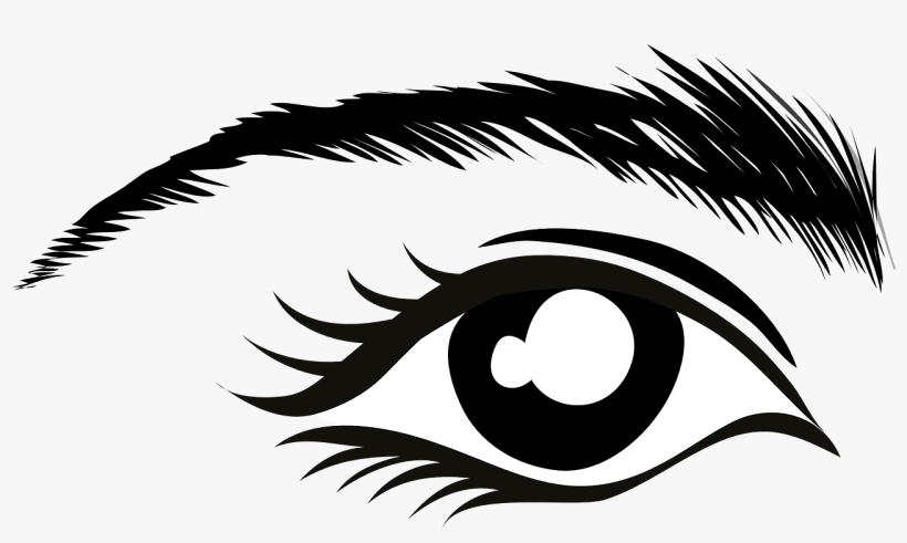 Eye Eyebrow Lashes Mascara Stare Watch Bla - Eye Clip Art, transparent png