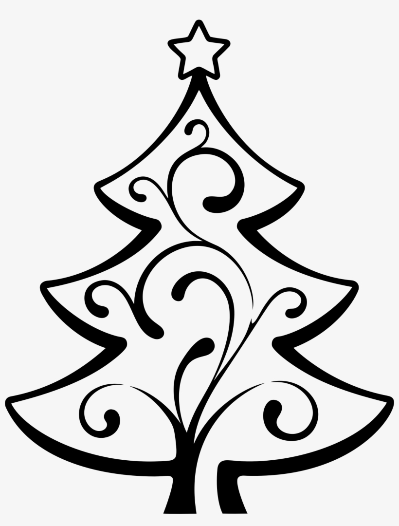 Medium Image - Christmas Tree Line Art, transparent png