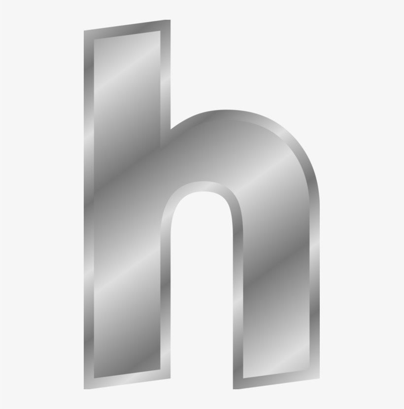 Image Black And White Library English Alphabet Letter - Silver Letter H, transparent png
