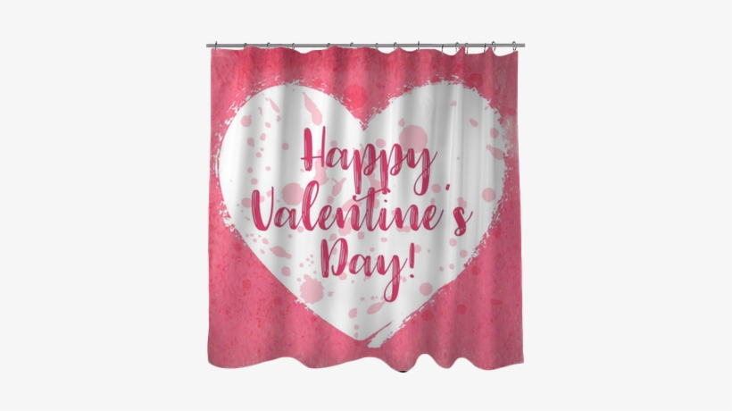 Hand Drawn Watercolor Heart With Calligraphy Text For - Window Valance, transparent png