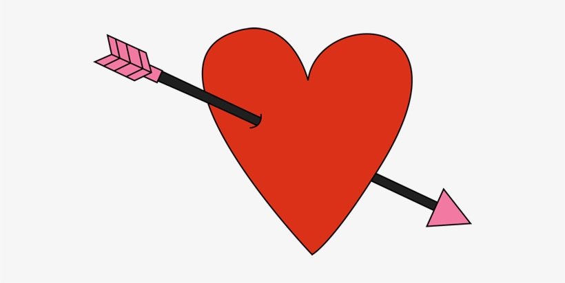 Red Swirls Heart - Arrow Going Through Heart, transparent png