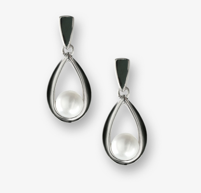 Nicole Barr Designs Sterling Silver Ribbon Stud Earrings-black - Black Ribbon Stud Earrings - Sterling Silver, transparent png