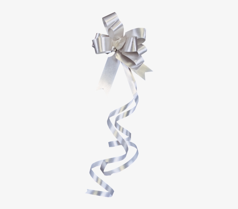 Bow, Pp, 13mm, Ø60mm, Silver - Snelstrik, Pp, 13mm, 62cm, Ø60mm, Zilver, transparent png