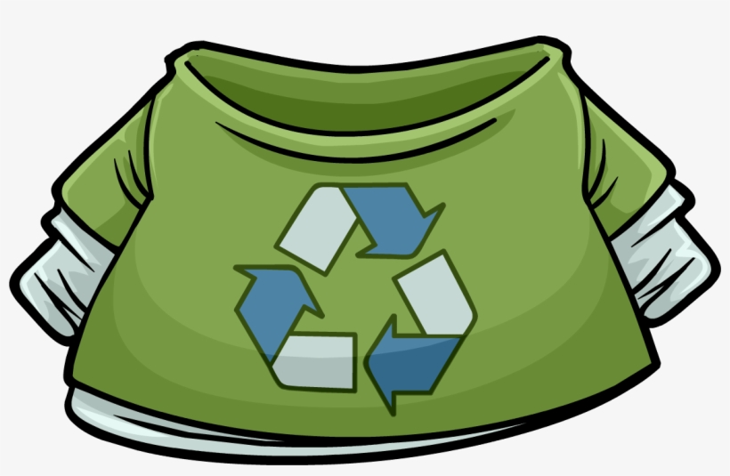 Green Recycle T-shirt Icon - Club Penguin Green Shirt, transparent png