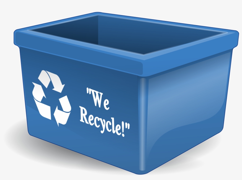 Recycle Clipart Recycling Can - Blue Recycling Bin Clipart, transparent png