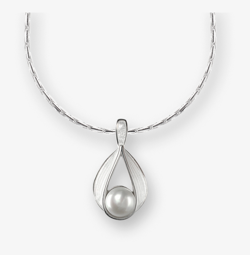 Nicole Barr Designs Sterling Silver Ribbon Necklace-white - Blue Modern Necklace - Sterling Silver 18 Inch, transparent png