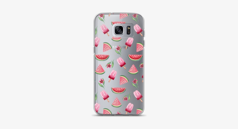 Watercolor Watermelon & Popsicles Clear Samsung Case - Etui Ã Rabat Sony Xperia Z4 Pastque, transparent png