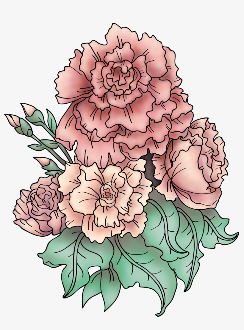 Tattoo Design Based On "still Life Of Carnations" By - Flower Tattoos Carnation Mom Tattoo, transparent png