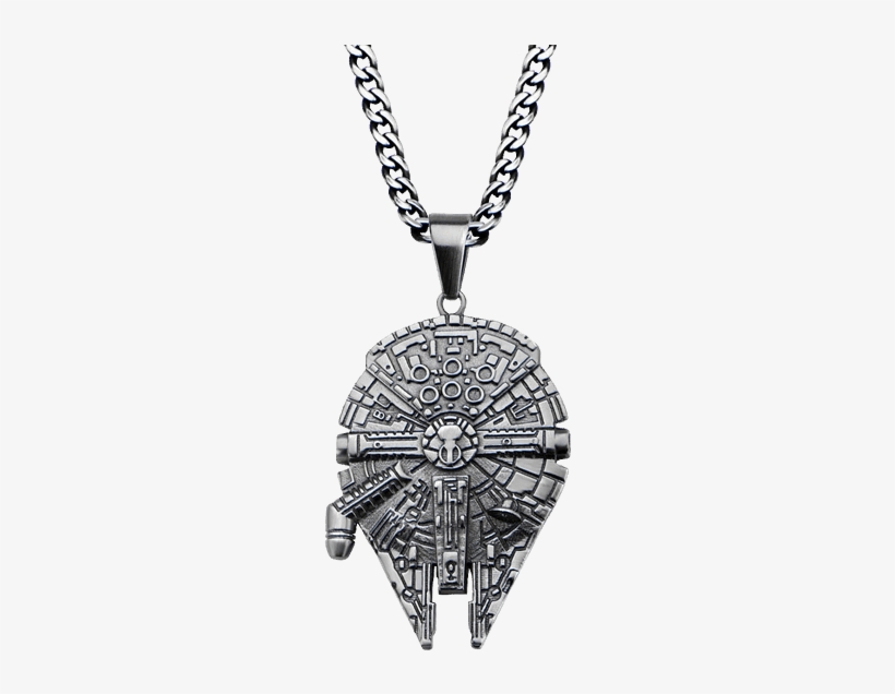 Millennium Falcon Stainless Steel Necklace - Star Wars Pendant, transparent png